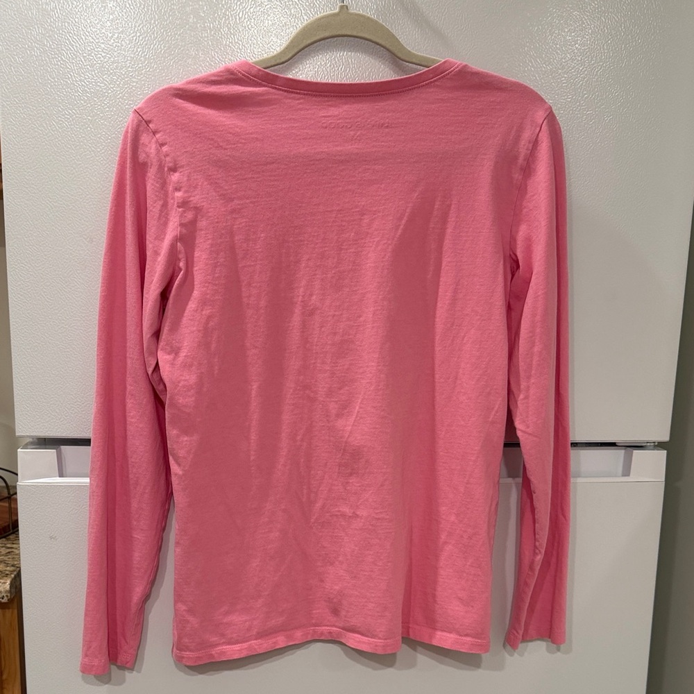 Life Is Good Pink V‑Neck Daisy Long Sleeve Tee M - Picture 5 of 5